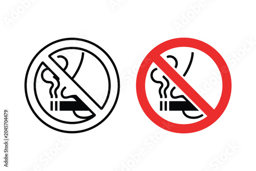 Konstfotografi No Smell Sign Icon Odor Free Zone Prohibition Symbol Clean Air Vector Illustrati
