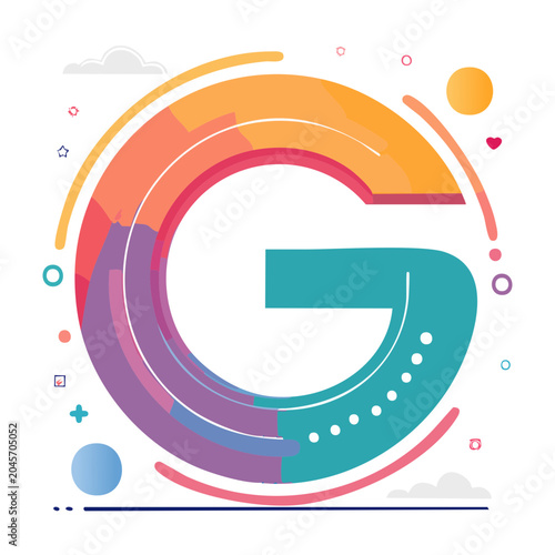 Abstract colorful letter G illustration