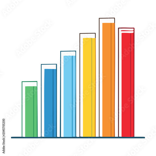 Colorful bar chart showing upward trend