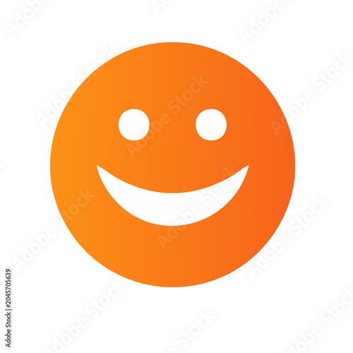 Orange smiley face icon on white background