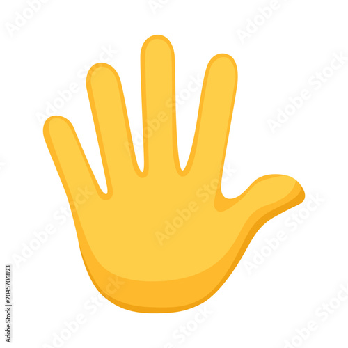 Hand with fingers splayed, hand sign emoji, hand gesture symbol, vector icon illustration, isolated on transparent background. 