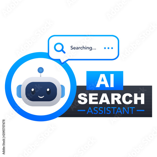 Canvastavla AI search assistant interface. vector illustration