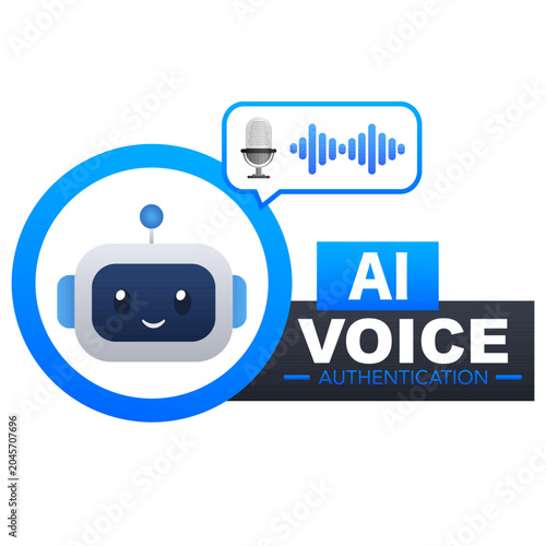 Canvastavla AI voice authentication interface. vector illustration