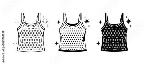 Foto 3 Camisole Tops, Vector Icons, Fashion Apparel, Clothing Graphics, Style Element