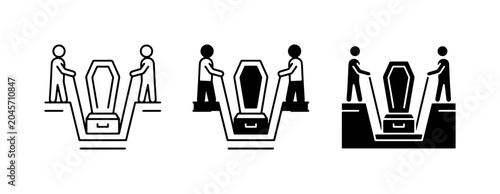 Fotografi Funeral Procession Icons: Coffin Burial, Funeral Service, Grief, Mourning, Death