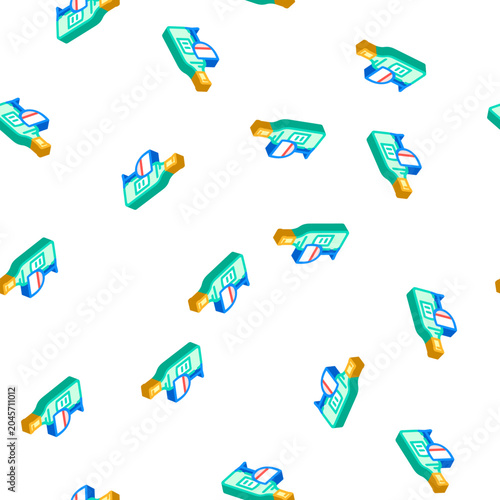Tableau sur toile zinfandel red wine isometric seamless pattern