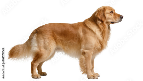 Tableau sur toile Golden Retriever dog standing profile view