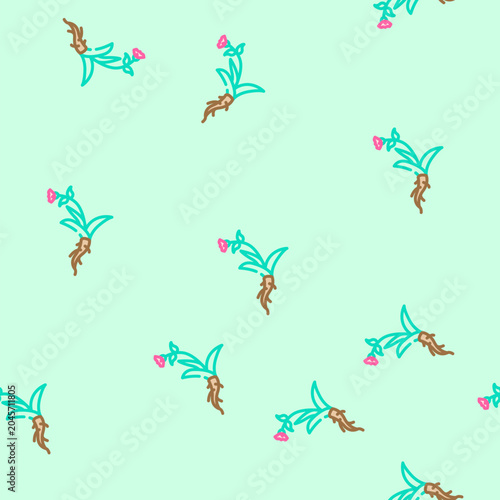jatamansi ayurvedic herb vector seamless pattern jatamansi ayurvedic herb sign illustration