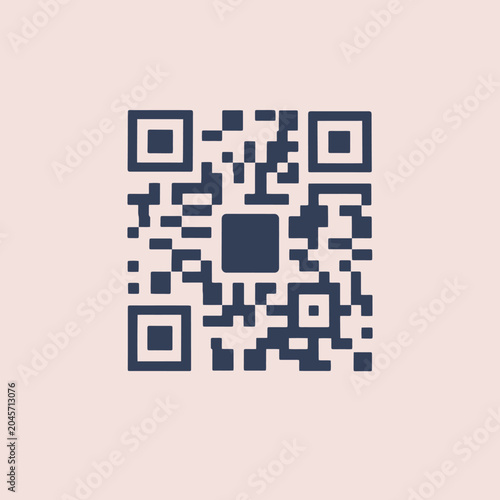 Fotografi A digital square code is displayed on a light pink background in a studio