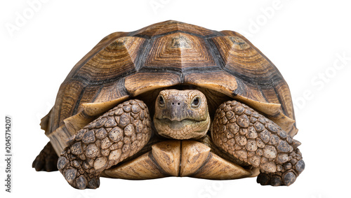 Canvas-taulu African Spurred Tortoise with textured shell and scaly legs