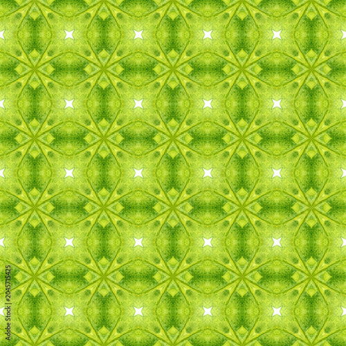 Textile ready fascinating print, swimwear fabric, wallpaper, wrapping. Green creative boho chic summer design. Mosaic seamless pattern. Hand drawn green mosaic seamless border.