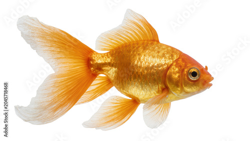 Photos Orange goldfish with flowing fins and scales