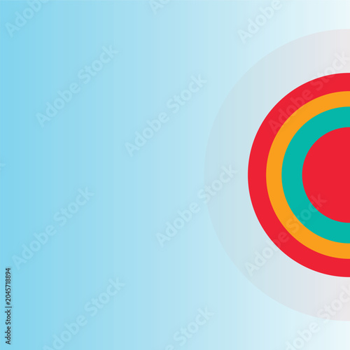 Concentric Circles Abstract Background with Blue and Red Gradient