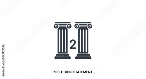 Two Pillars with Number Two and Text 