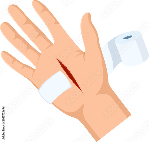Hand Injury With Bandage