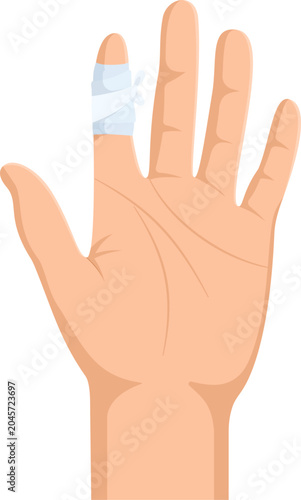 Hand With Bandaged Finger