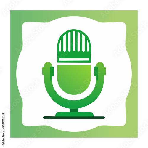 Green microphone icon with gradient