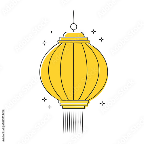 Yellow lantern with decorative elements
