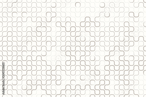Modern seamless vector pattern with geometric maze-inspired lines, neutral beige over white. Ideal for contemporary textiles, wallpapers, packaging, and backgrounds