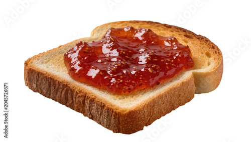 Φωτογραφία Toasted bread slice with red fruit jam spread