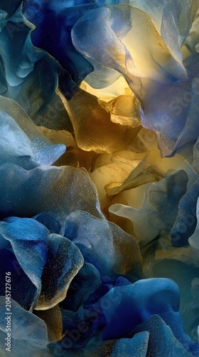 Stunning Blue and Gold Cave Formation