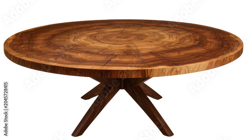 Photos Round live edge wood slab dining table with wooden base