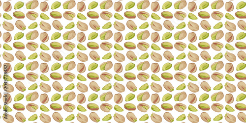 Seamless Pattern Pistachios in Shell Organic Nut Snack