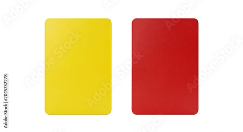 Quadro su tela Referee yellow and red penalty cards for soccer
