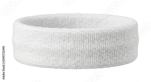Photos Blank white terry cloth sports sweatband template mockup