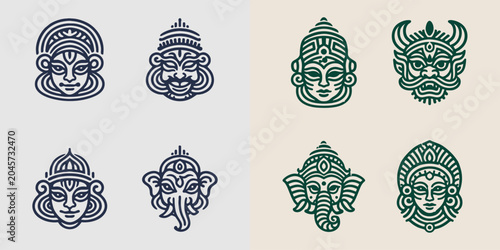 Foto Sacred Asian Deity Masks