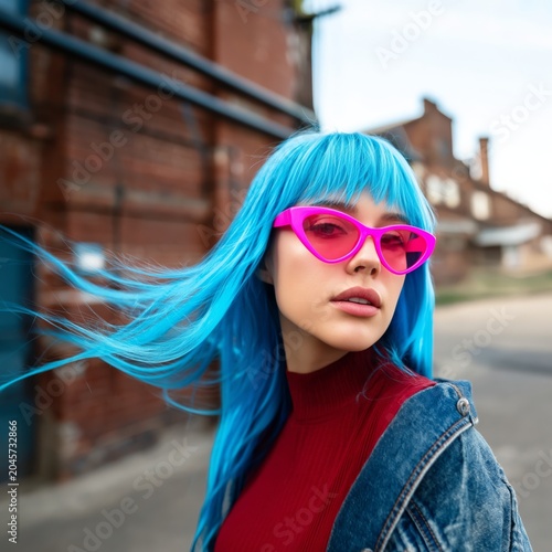 Woman Enjoys a Sunny Day While Sitting in a Car With Sunglasses on in an Urba...