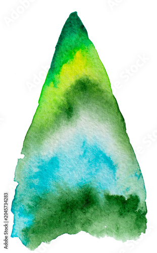 Real Watercolor Hand Drawn Illustration Abstract Spruce.