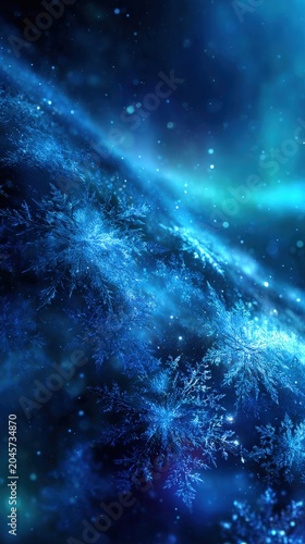 Stunning Blue Aurora Over Cosmic Landscape