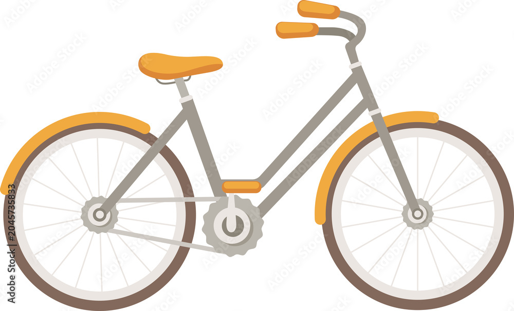 Obraz premium city bicycle flat cartoon illustration