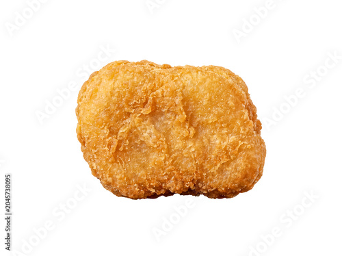 Canvas Print Delicious golden-brown fried chicken nugget, featuring a crispy texture
