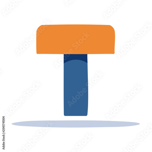 Stylized letter T icon in orange and blue