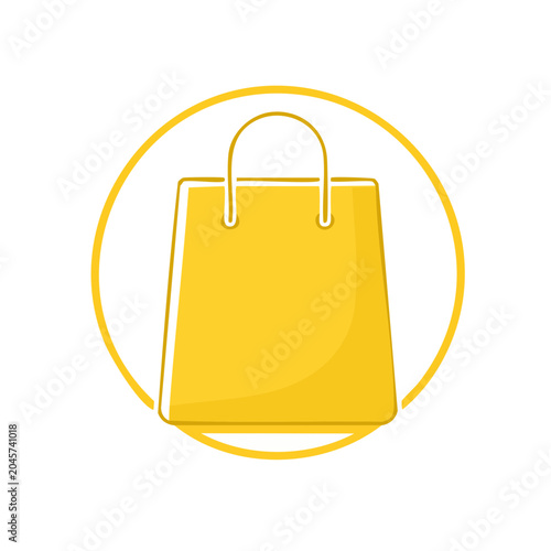 Yellow Shopping Bag Icon