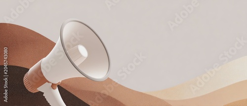 Modern megaphone on elegant background