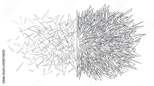 Canvastavla Abstract geometric explosion, fragmentation, disintegration, digital art, chaoti