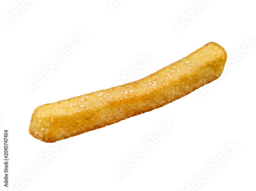 Φωτογραφία Crispy golden french fry with sea salt crystals, a classic savory snack on transparent background