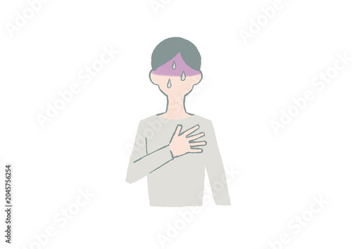 Fotografi 胸を押さえる人のイラスト