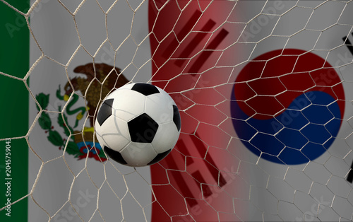 Football Cup competition between the national Mexico and national South Korea.