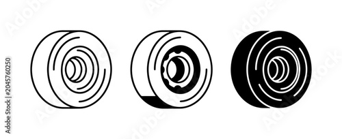 Bild auf Leinwand Skateboard Wheels Set, Rollerblade Wheels, Inline Skate Wheels, Vector Icons