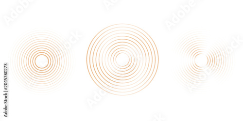 Foto Red concentric ripple circles set