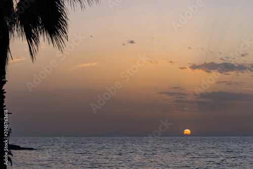 Принти на полотні sunset on Rhodos, Greece near Fanes village