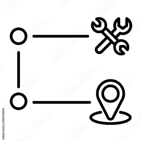 Bilde på lerret Workshop address icon vector set