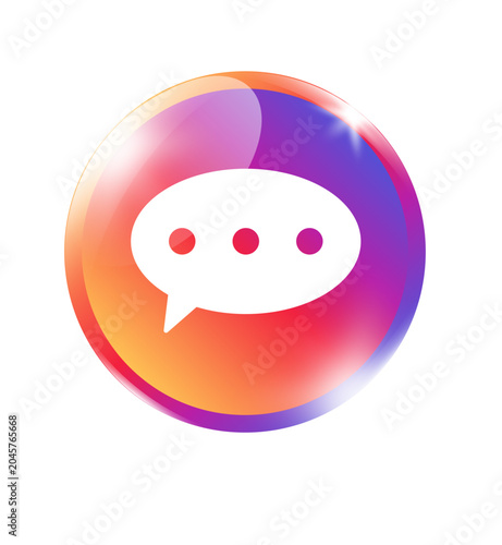 Foto Vivid gradient message icon on colorful circle vibrant badge