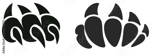 Slika na platnu Minimalist black vector graphic illustration featuring two distinct stylized ani