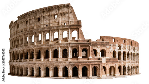 Foto Ancient Roman Colosseum amphitheater structure, isolated on transparent backgrou