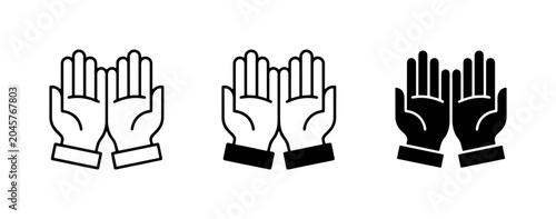 Obraz na płótnie Praying Hands Icons, Religious Symbols, Hope and Faith Vector Graphics